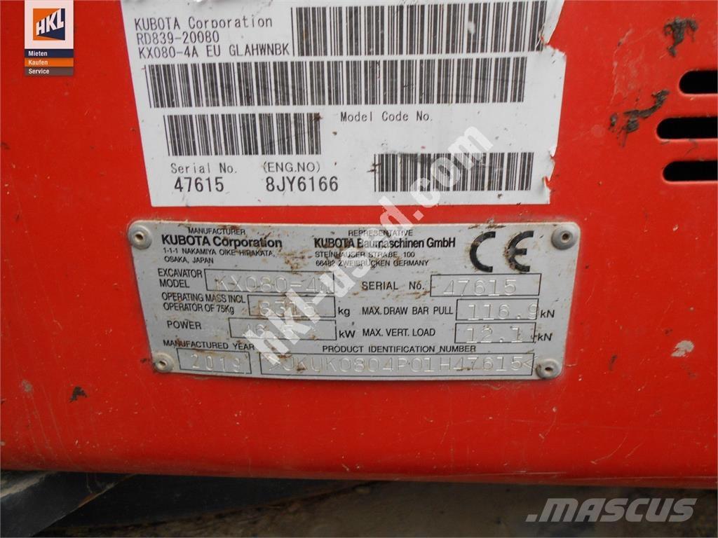 Kubota KX 080-4 حفارات صغيرة أقل من 7 طن (حفارات صغيرة)