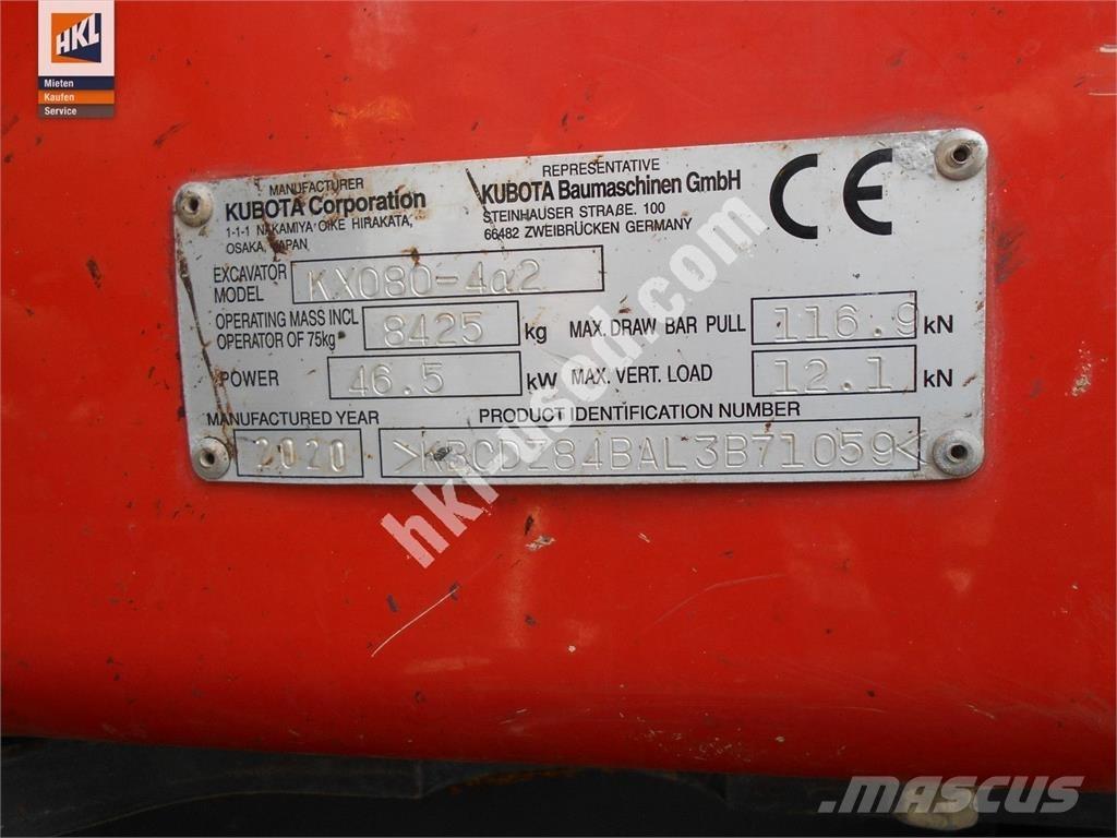 Kubota KX 080-4 حفارات صغيرة أقل من 7 طن (حفارات صغيرة)