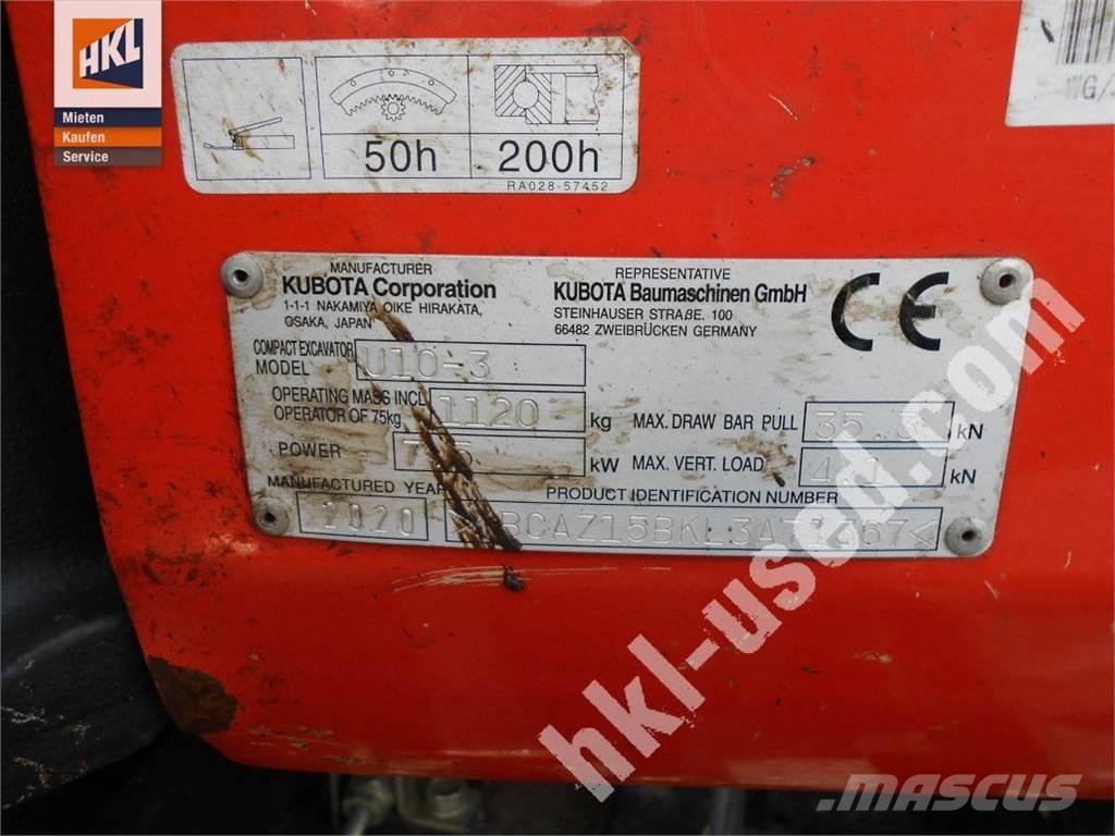 Kubota U 10-3 حفارات صغيرة أقل من 7 طن (حفارات صغيرة)