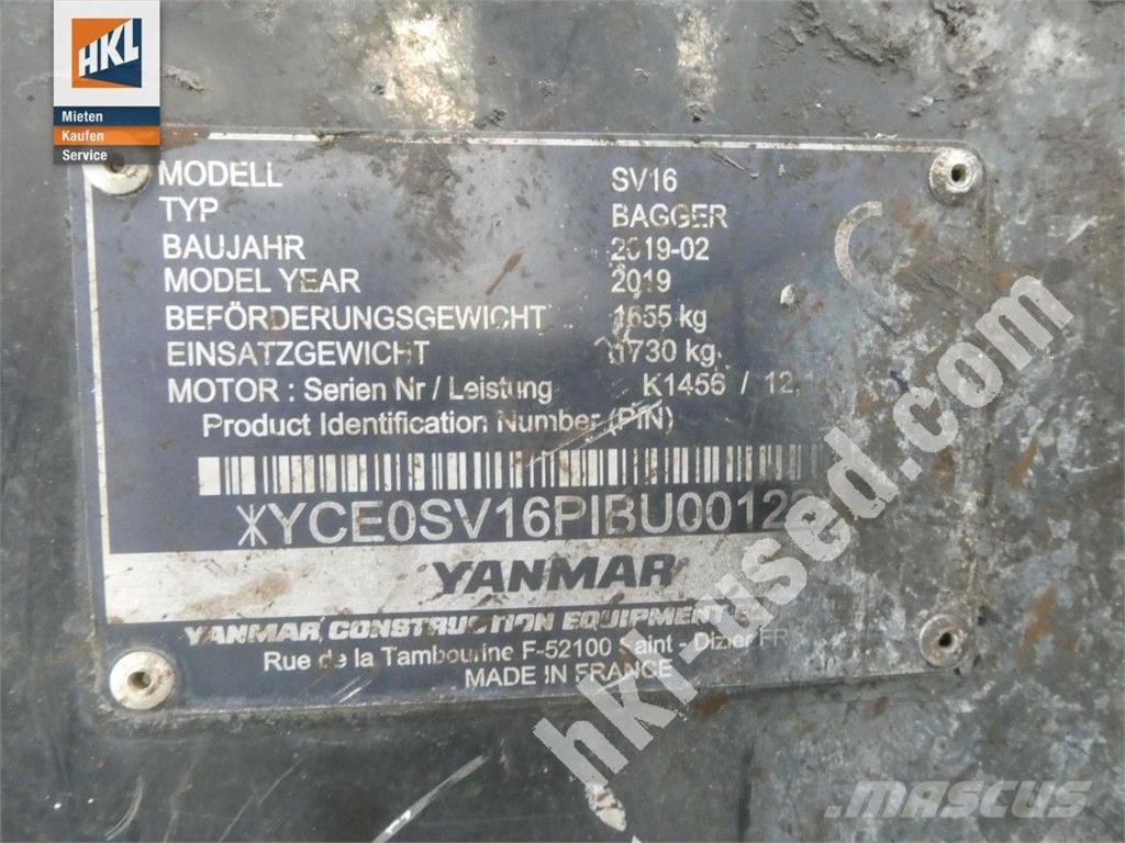 Yanmar SV 16 حفارات صغيرة أقل من 7 طن (حفارات صغيرة)