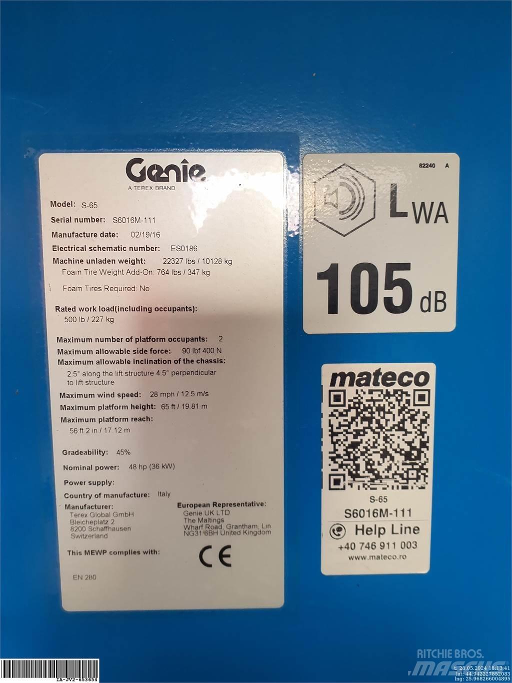 Genie S-65 رافعات سلة مفصلية