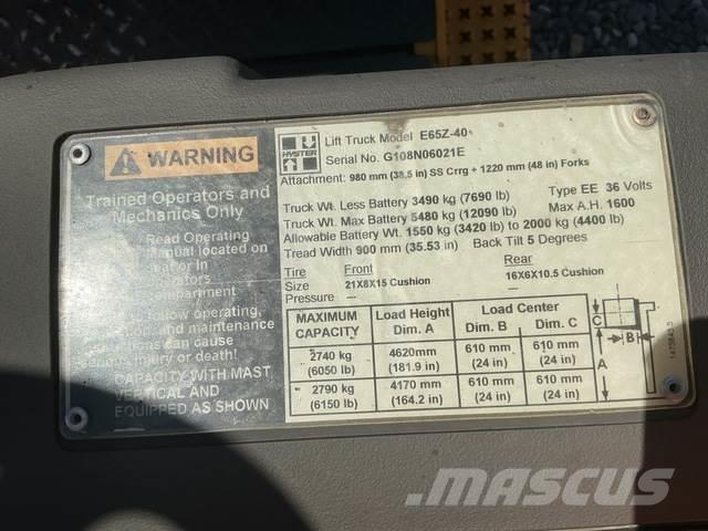 Hyster E65Z-40 شاحنات ذات رافعات شوكية تعمل بالكهرباء