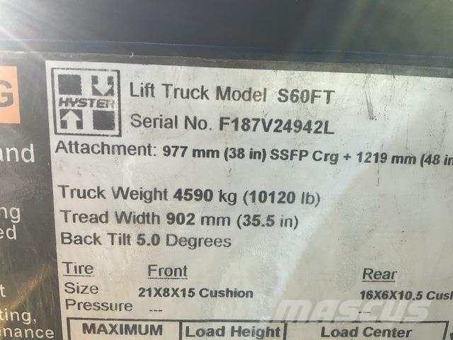 Hyster S60FT شاحنات ذات رافعات شوكية تعمل بالكهرباء