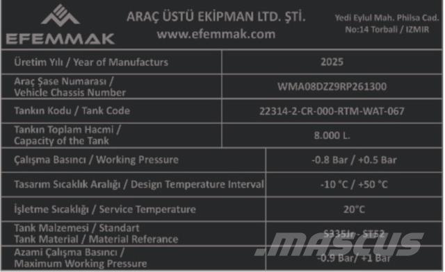 MAN TGM18.250 صهاريج مياه