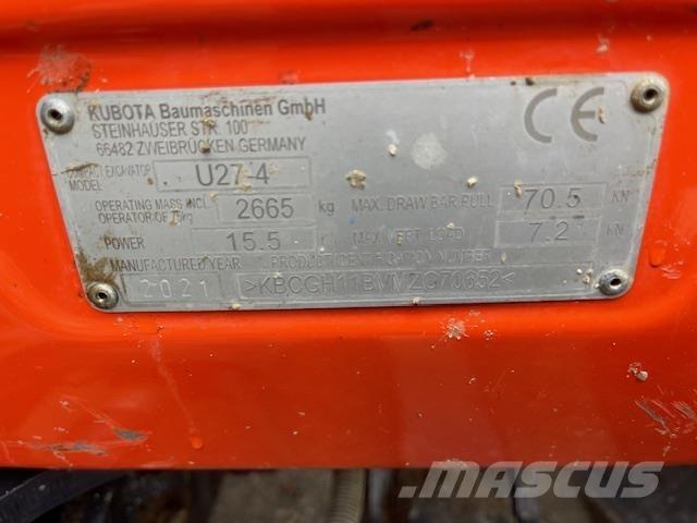 Kubota U27-4 حفارات وسط 7 طن - 12 طن