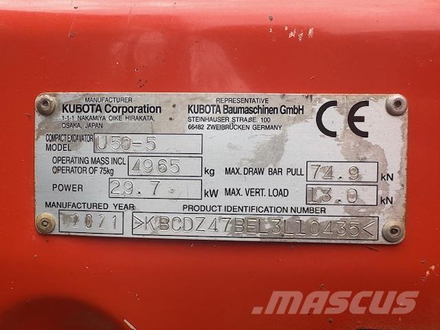 Kubota U50-5 حفارات وسط 7 طن - 12 طن