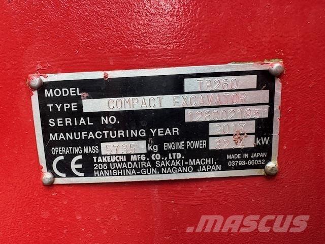 Takeuchi TB260 حفارات وسط 7 طن - 12 طن