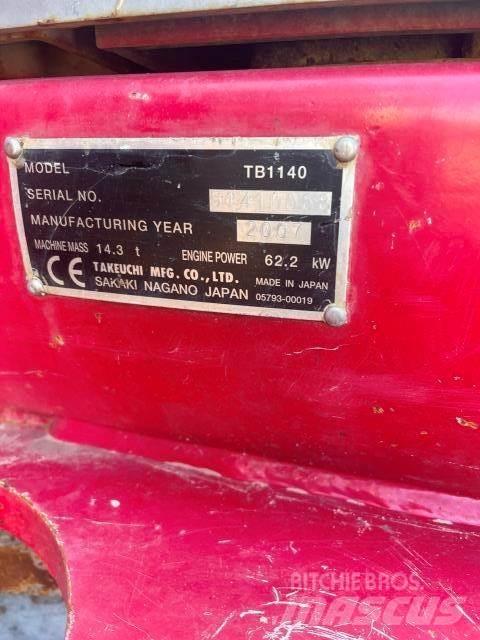 Takeuchi 1140 حفارات صغيرة أقل من 7 طن (حفارات صغيرة)