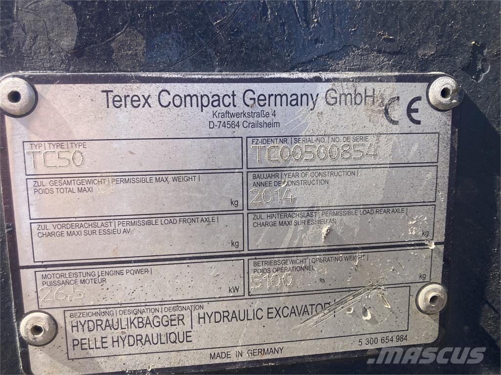 Terex TC50 حفارات صغيرة أقل من 7 طن (حفارات صغيرة)