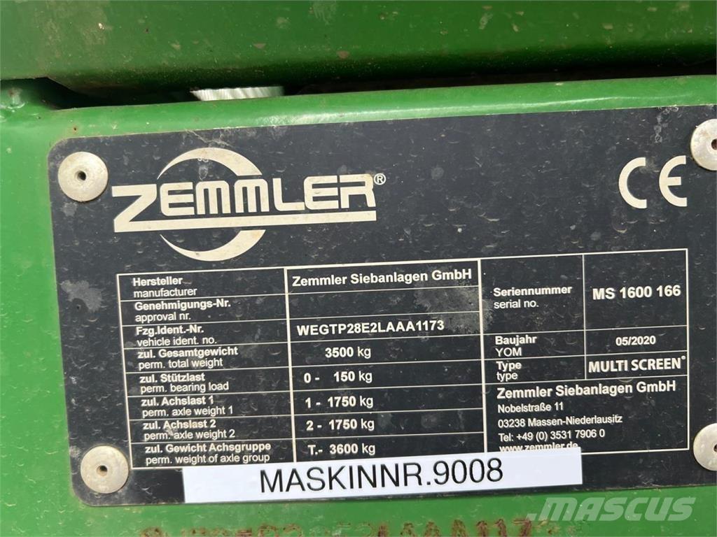 Zemmler MS1600 معدة فرز -> معدة فرز المخلفات