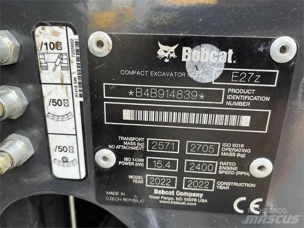 Bobcat E 27z حفارات صغيرة أقل من 7 طن (حفارات صغيرة)