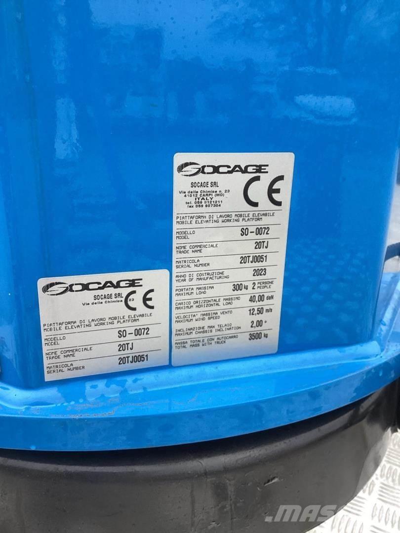 Socage 20TJ-Speed المنصات الهوائية المثبتة على شاحنة
