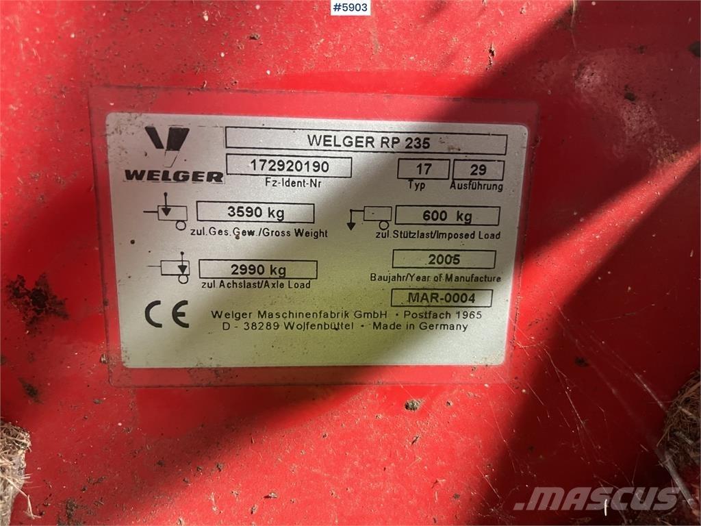 Welger RP 235 معدات أخرى للحصاد