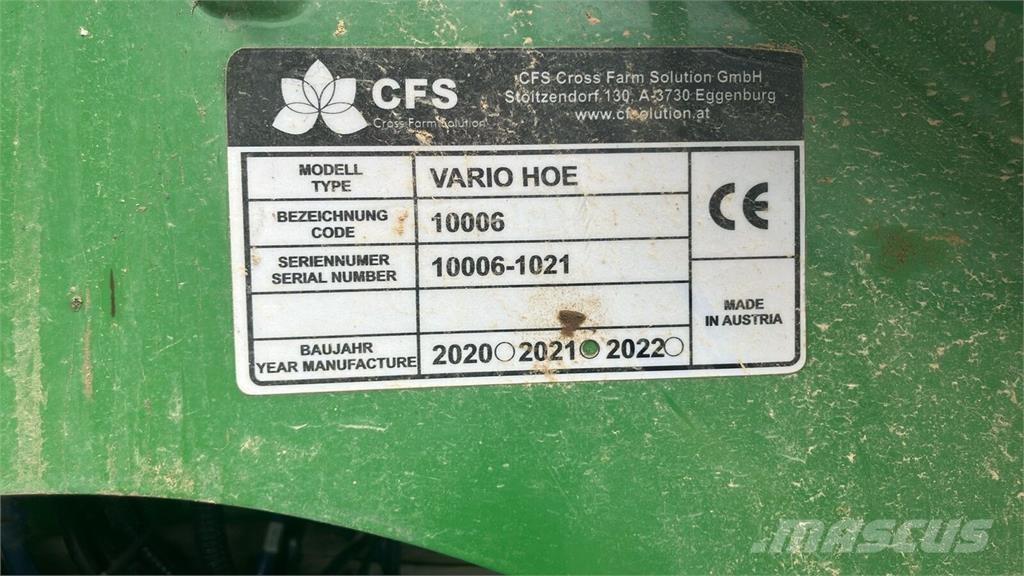  CFS Vario Hoe ماكينات وملحقات البذر الأخرى