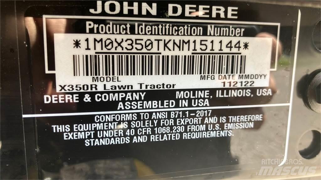 John Deere X350R ماكينات أخرى لتجهيز الأراضي