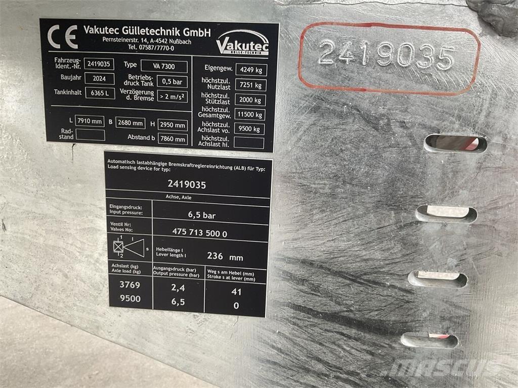  Vakutec VA 7300 صهاريج الملاط