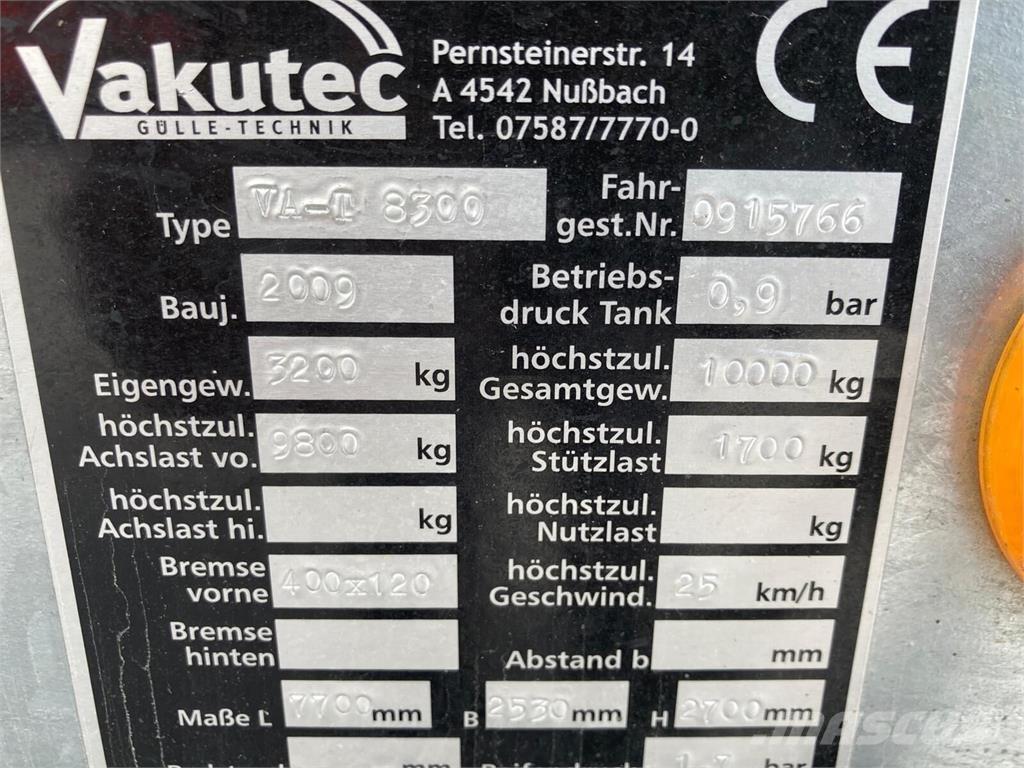  Vakutec VA-T 8300 صهاريج الملاط