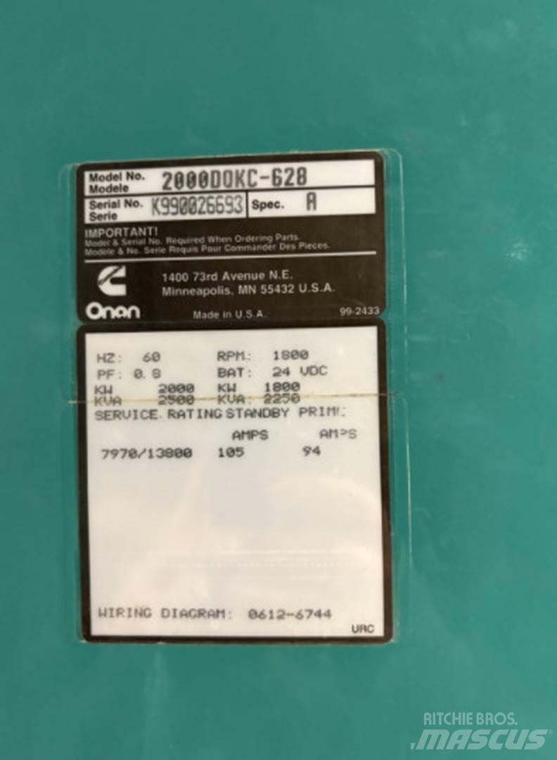 Cummins 2000DQKC-628 مولدات ديزل