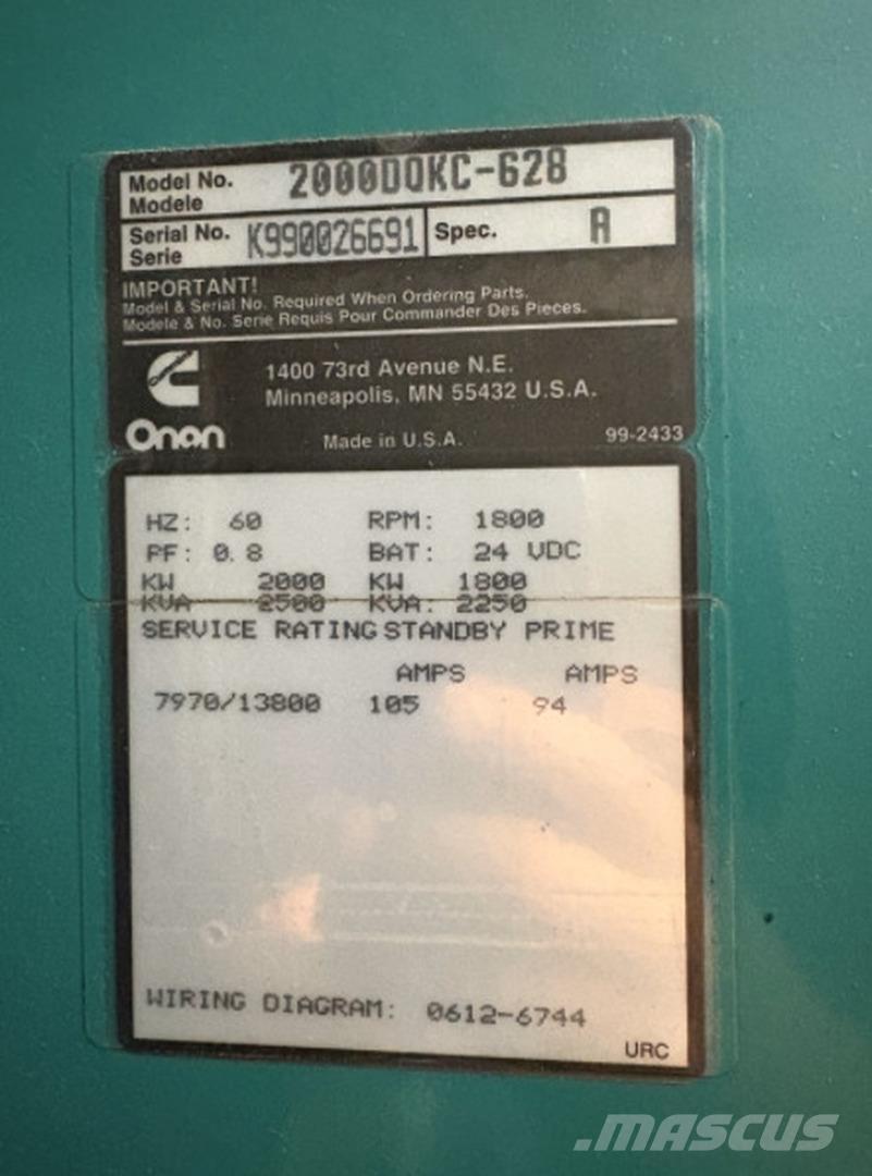 Cummins 2000DQKC-628 مولدات ديزل