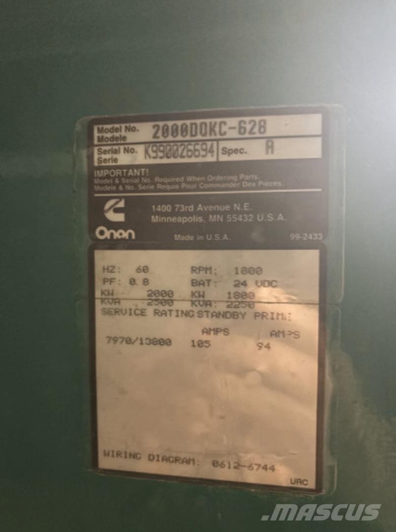 Cummins 2000DQKC-628 مولدات ديزل