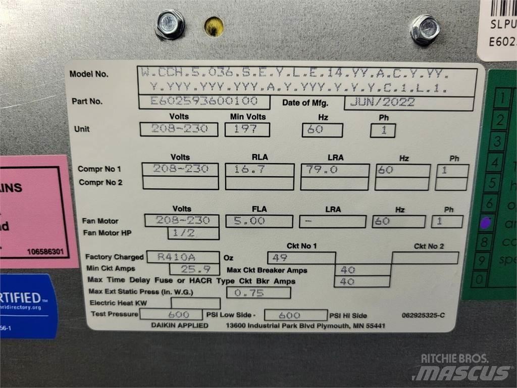  DAIKIN Enfinity 036 معدات التسخين والإذابة