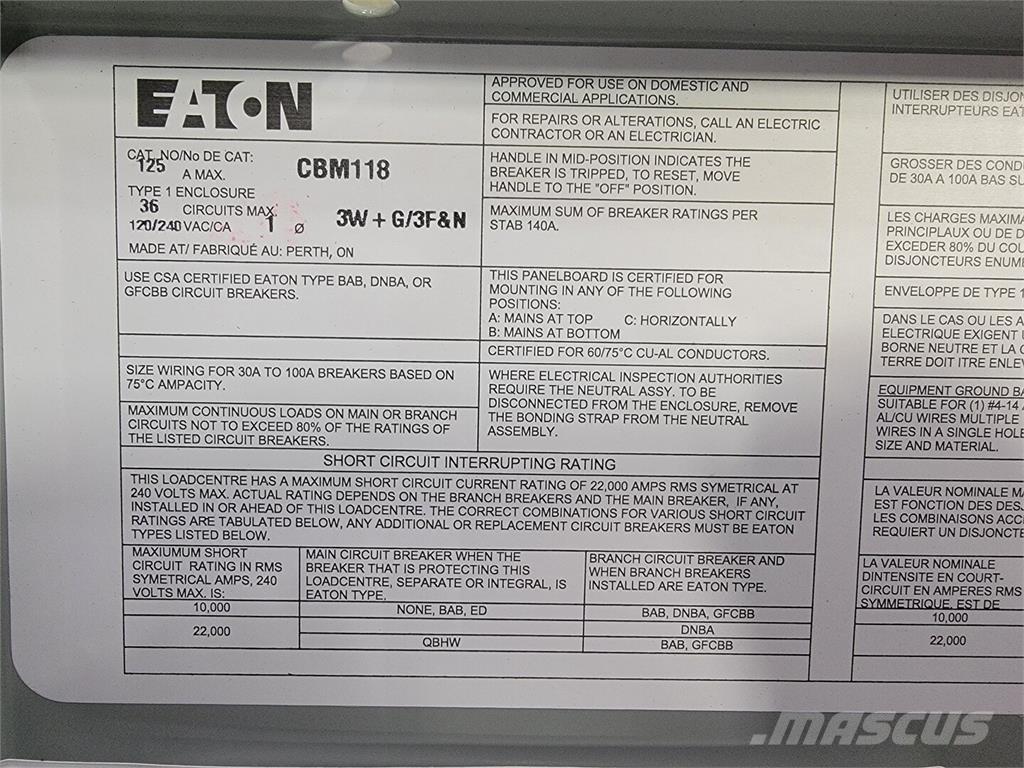 Eaton CBM118 أخرى