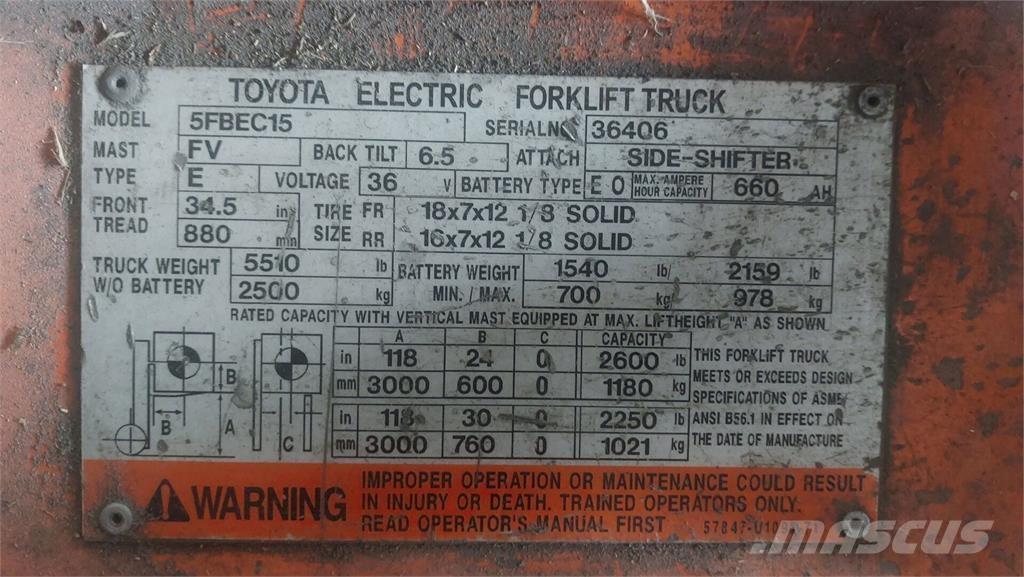 Toyota 5FBEC15 أخرى