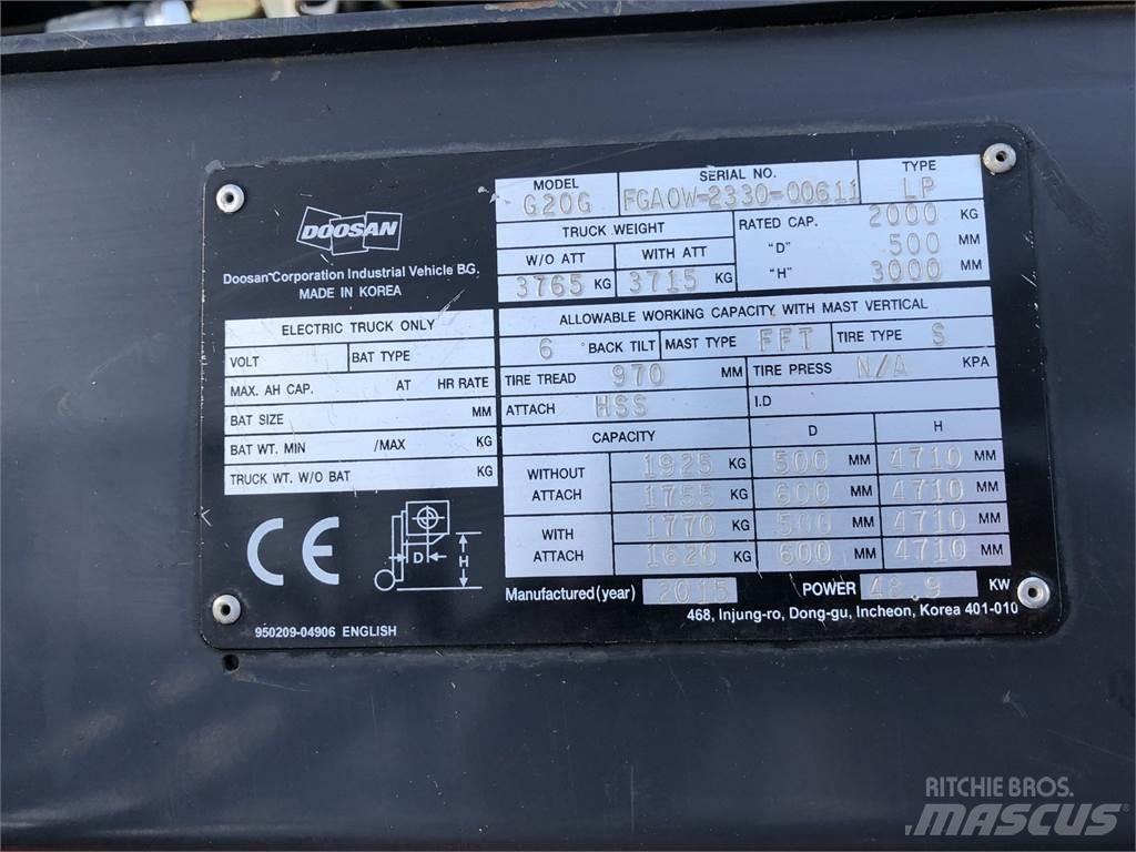 Doosan G20GX شاحنات ذات رافعات شوكية - أخرى