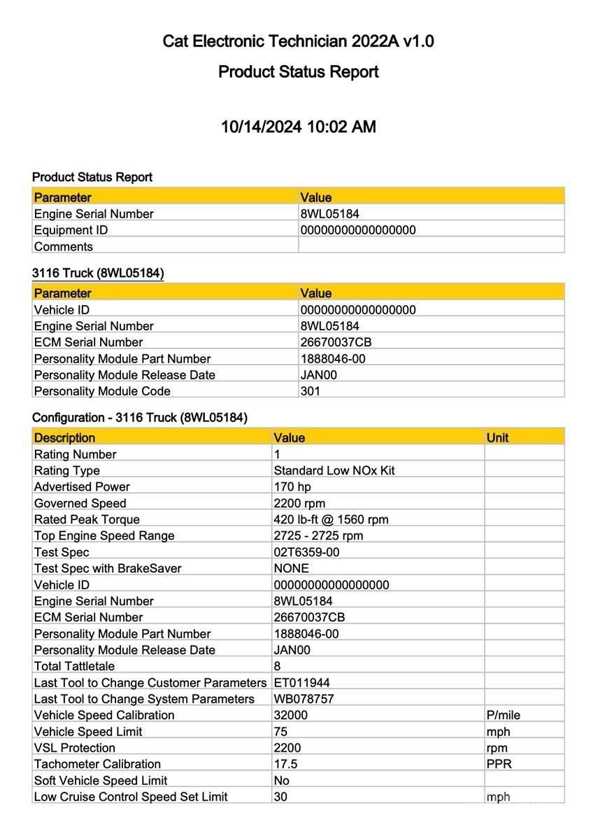 CAT 3116 إلكترونيات