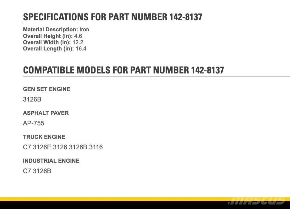 CAT 3126 مكونات أخرى