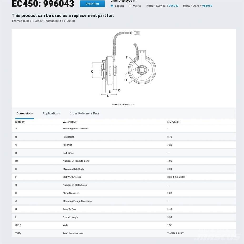 CAT 3126 مكونات أخرى