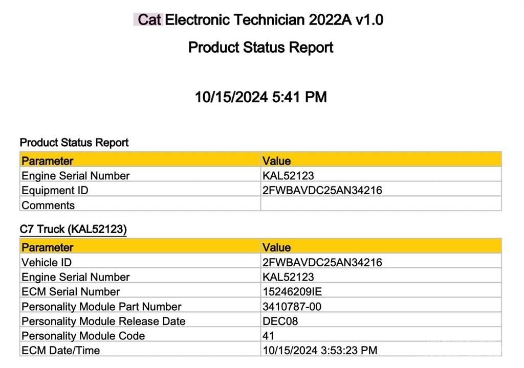 CAT C7 إلكترونيات