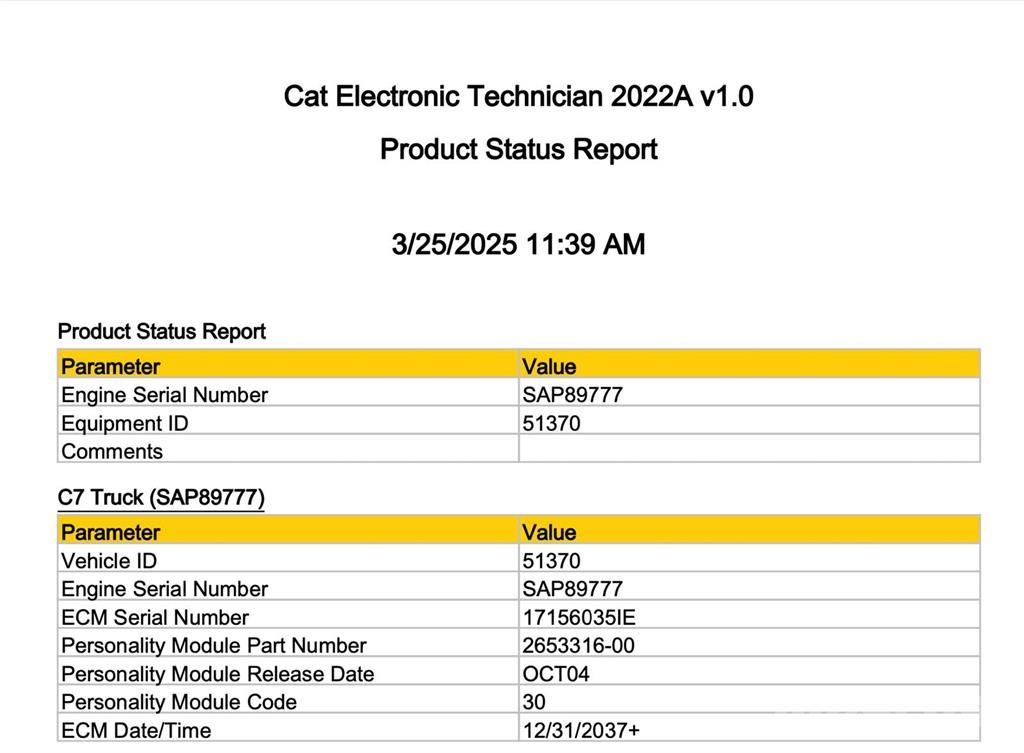 CAT C7 إلكترونيات