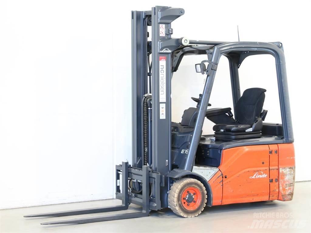 Linde E16/386-01 شاحنات ذات رافعات شوكية تعمل بالكهرباء