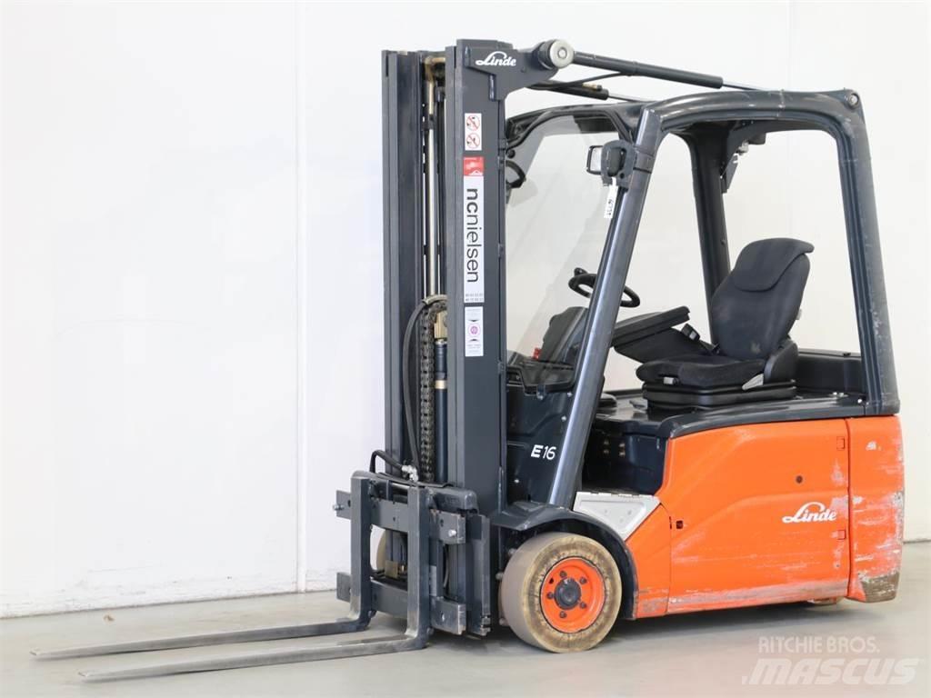 Linde E16/386-01 شاحنات ذات رافعات شوكية تعمل بالكهرباء