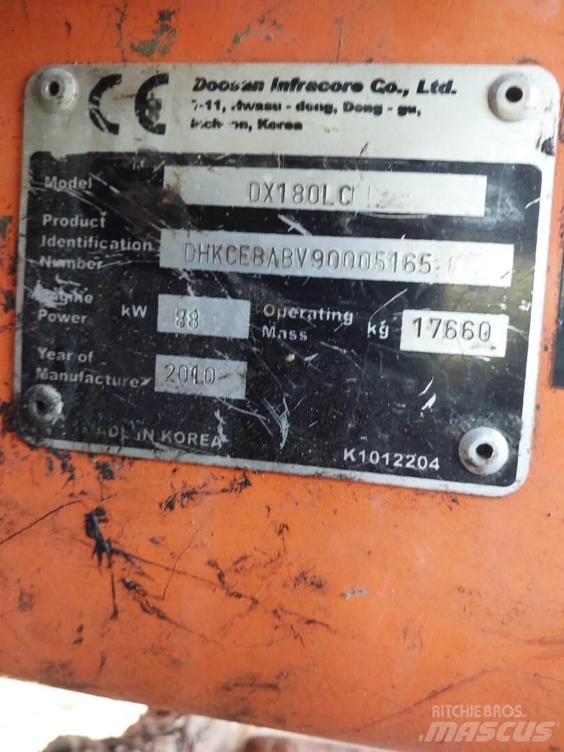 Doosan Dx180 حفارات زحافة