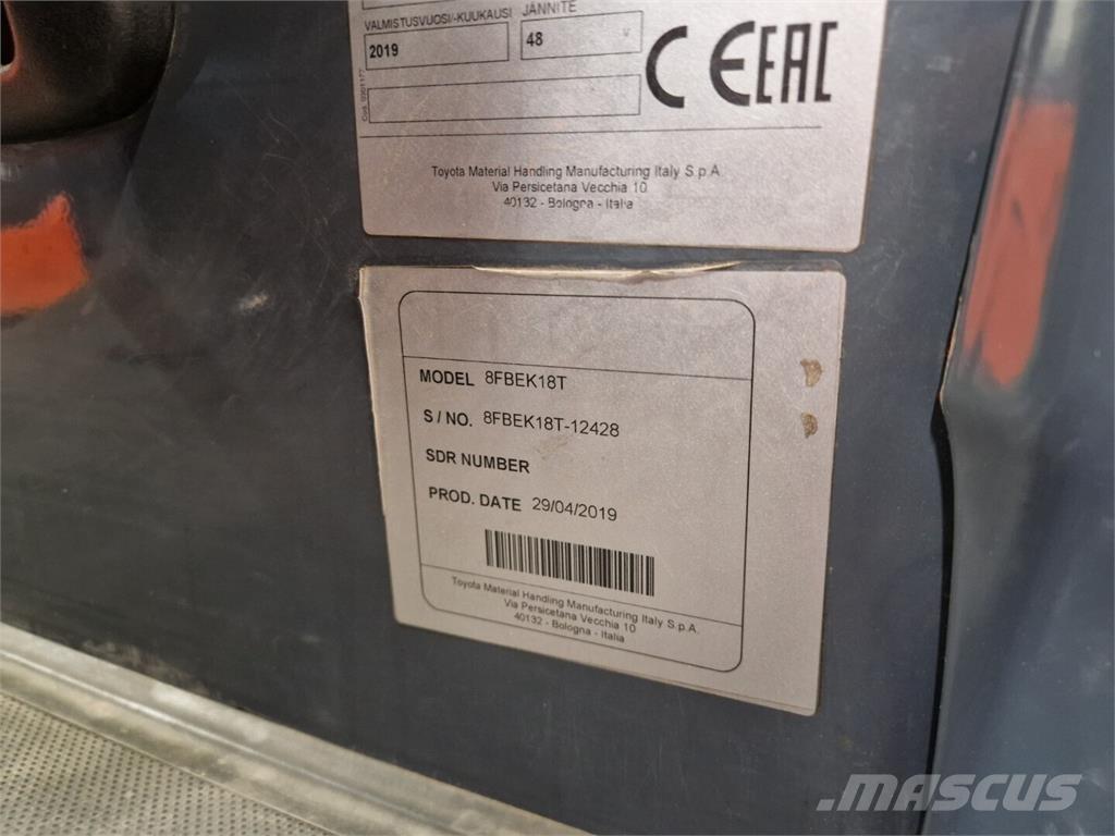Toyota 8FBEK18T شاحنات ذات رافعات شوكية تعمل بالكهرباء