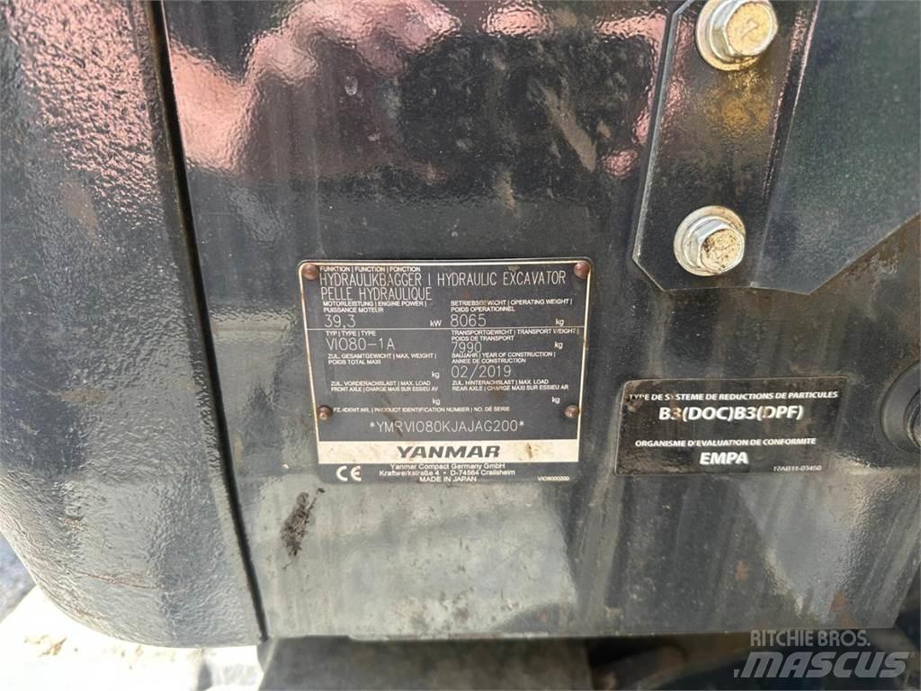 Yanmar Vio 80-1A حفارات وسط 7 طن - 12 طن