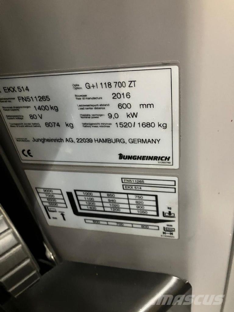 Jungheinrich EKX 514 معدات الرفع عالي المستوى