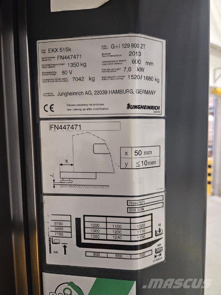 Jungheinrich EKX 515k معدات الرفع عالي المستوى