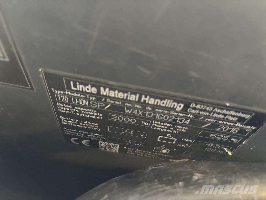 Linde T20 LI-ION SP شاحنات مناولة ذاتية الدفع