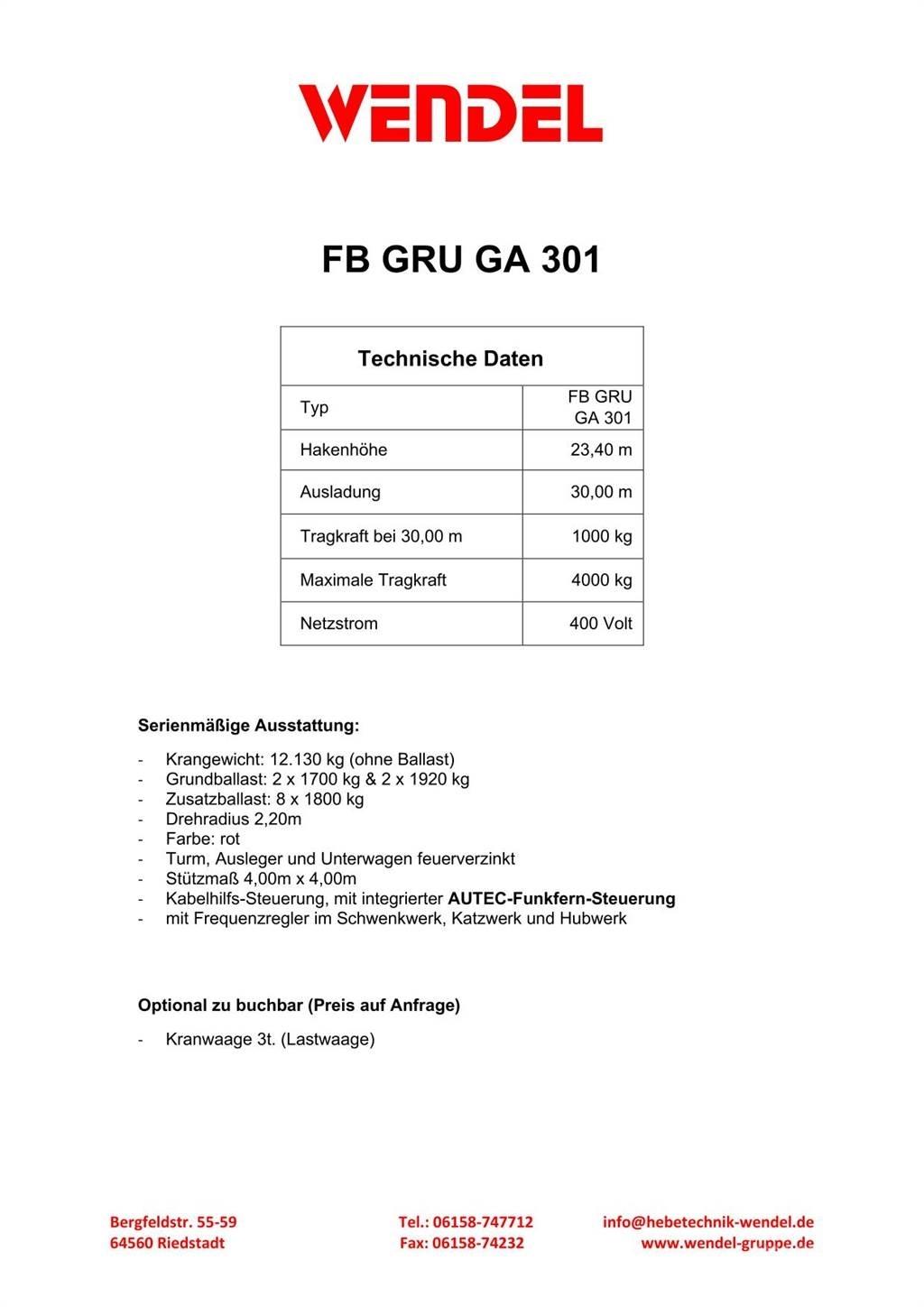 FB GRU GA 301 رافعات برجية