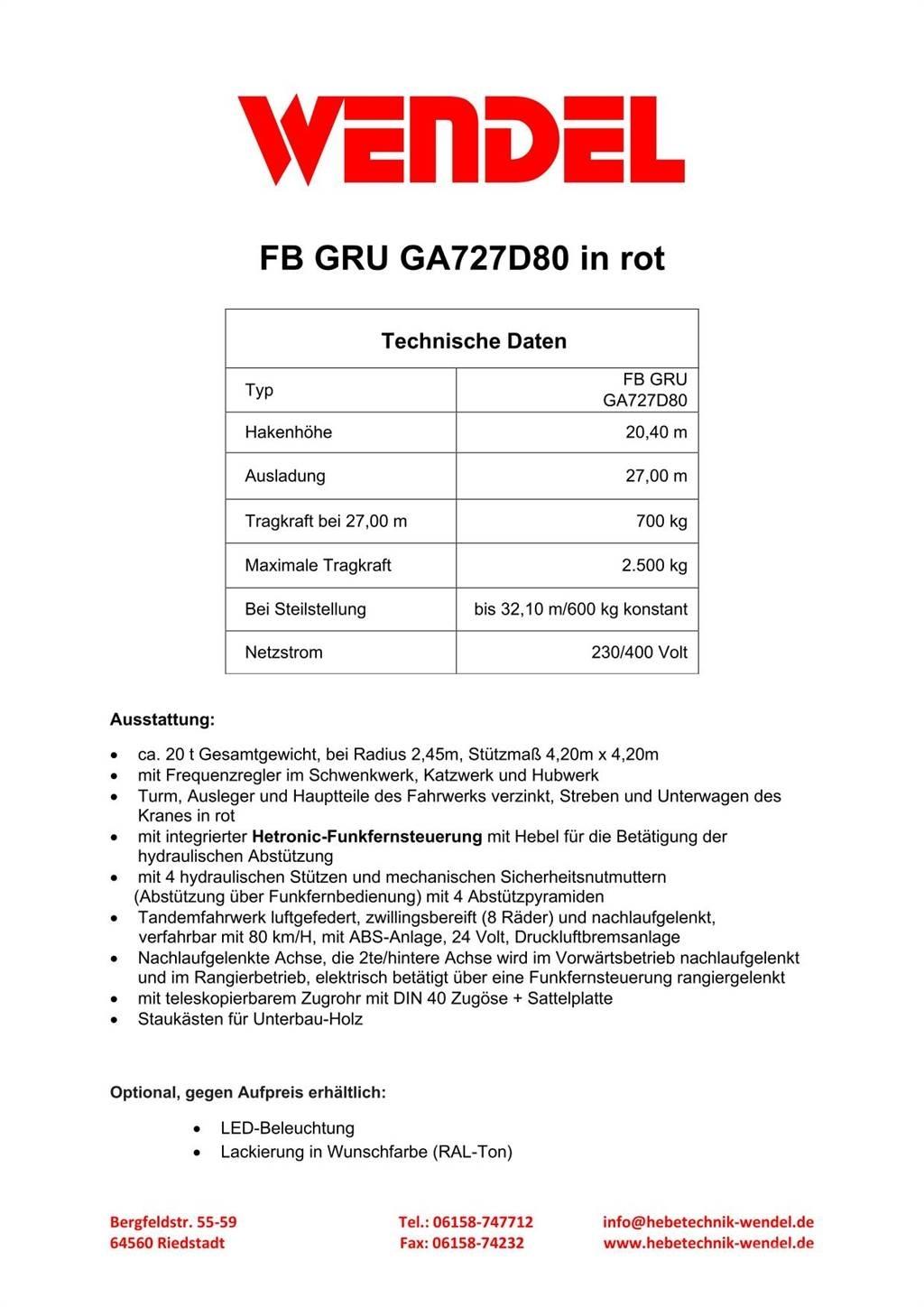 FB GRU GA727D80 رافعات برجية