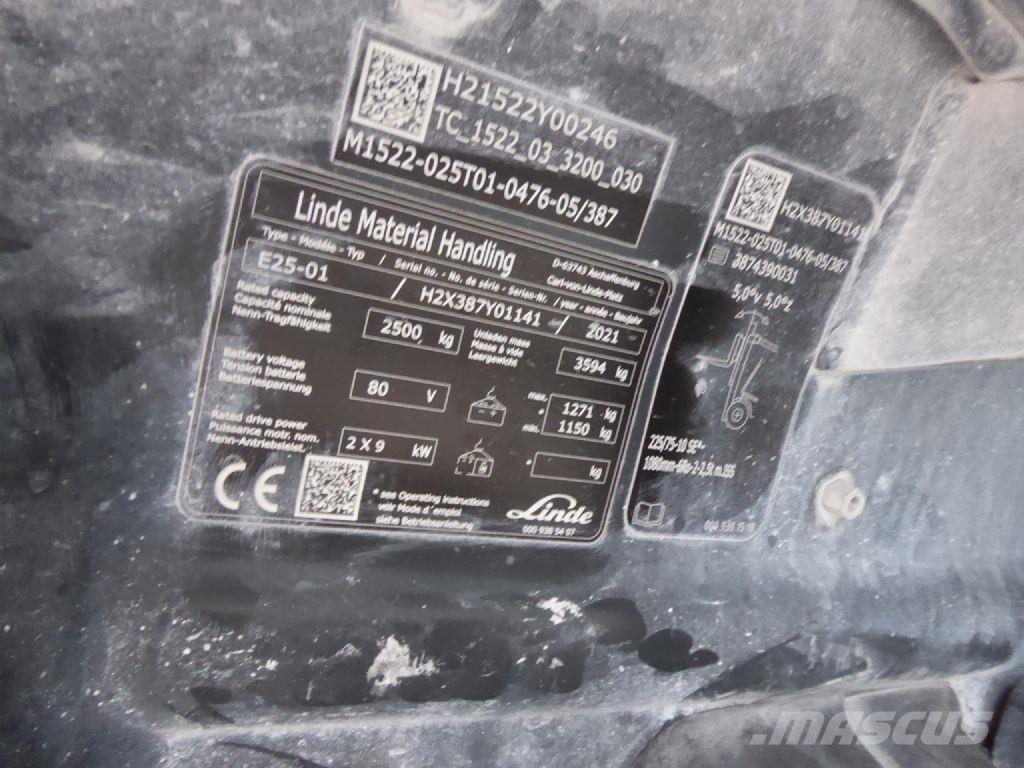 Linde E25-01 شاحنات ذات رافعات شوكية تعمل بالكهرباء