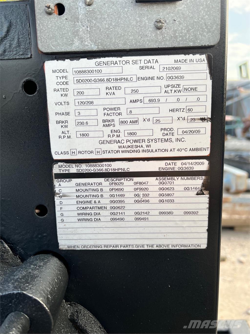 Generac SD200 مولدات ديزل