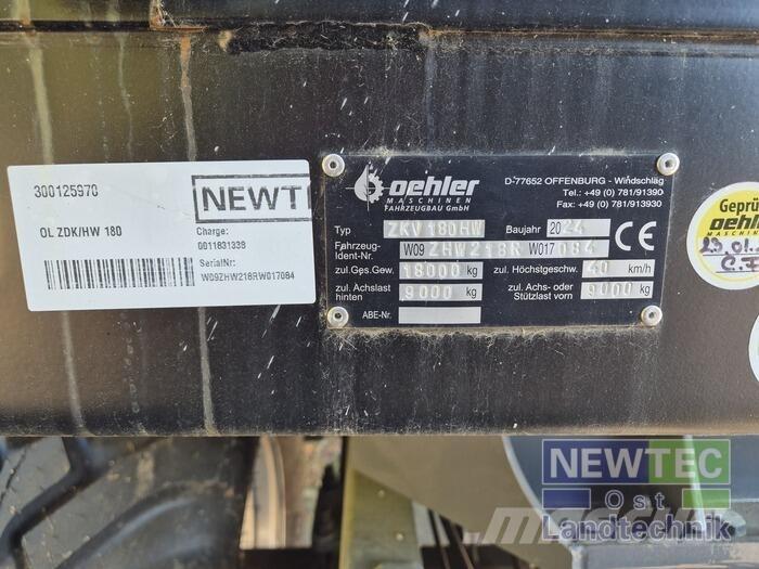 Oehler OL ZDK/HW 180 مقطورات قلابة