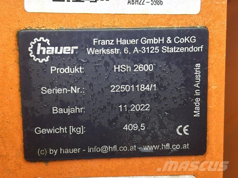 Hauer HSh 2600 حراثات ونصول الجليد