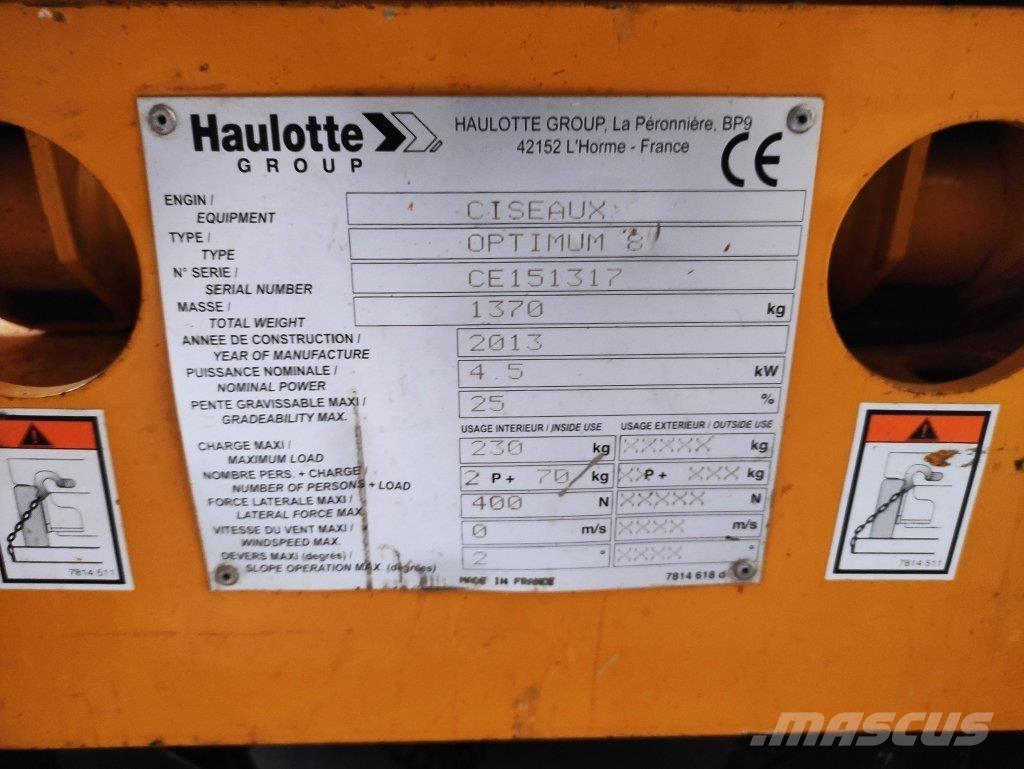 Haulotte OPTIMUM8 رافعات مقصية الشكل