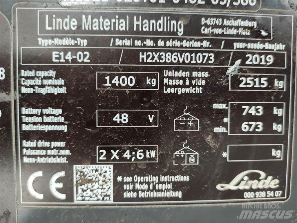Linde E14-02-386-EVO شاحنات ذات رافعات شوكية تعمل بالكهرباء