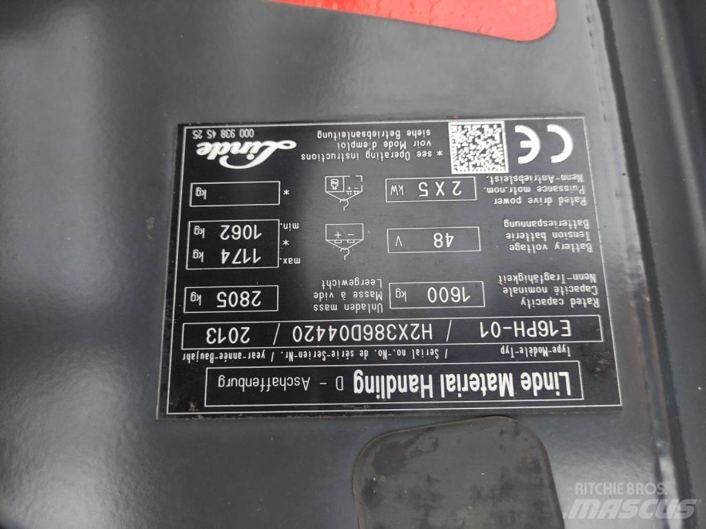 Linde E16PH-01-386 شاحنات ذات رافعات شوكية تعمل بالكهرباء